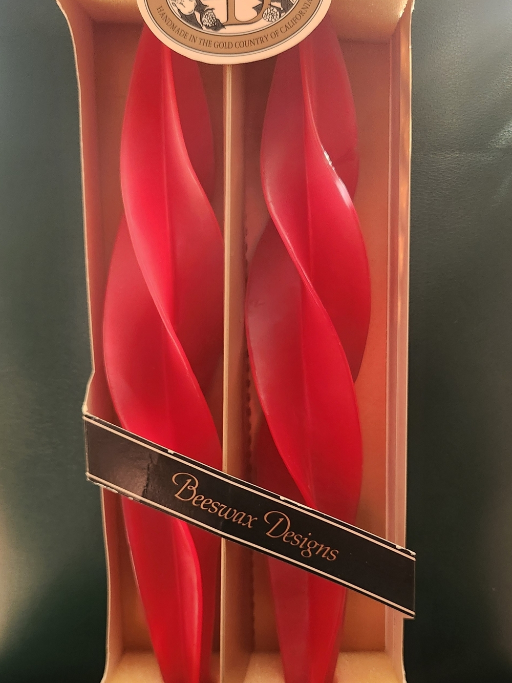 Red Spiral Taper Candles - Set of 2
